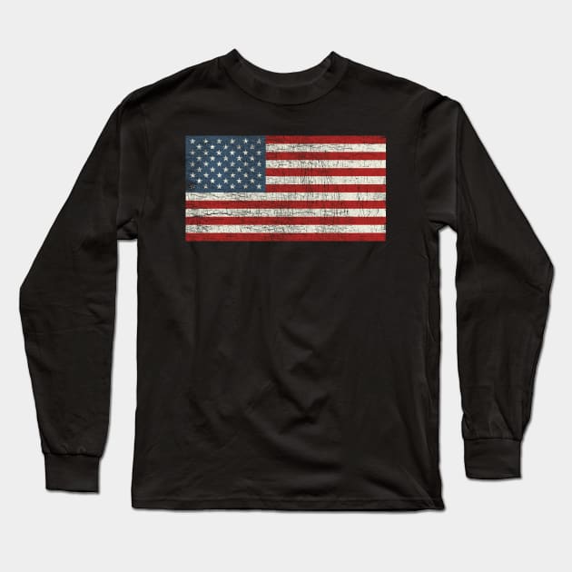 Star Spangled Banner Antique American Flag Old Glory Long Sleeve T-Shirt by Vector Deluxe
